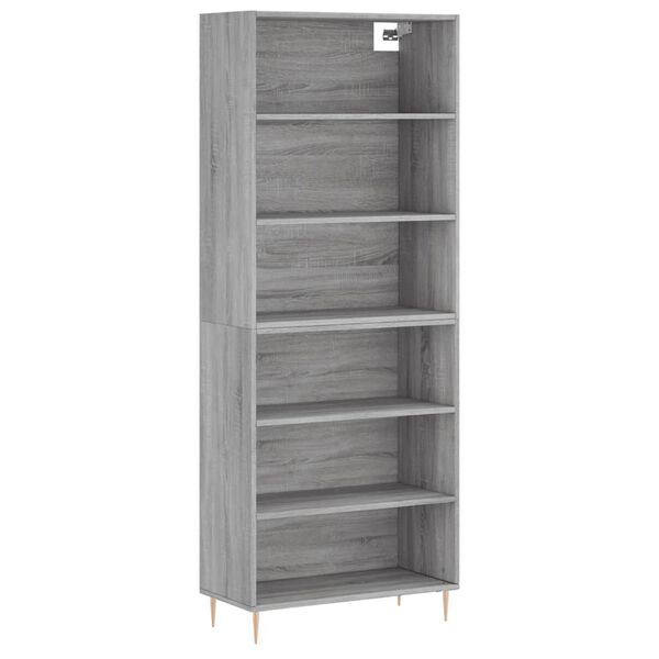 vidaXL Hoge kast 69,5x32,5x180 cm bewerkt hout betongrijs