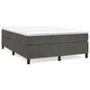 vidaXL Boxspring met matras fluweel donkergrijs 140x190 cm