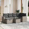 vidaXL 7-delige Loungeset met kussens poly rattan grijs