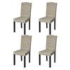vidaXL Eetkamerstoelen 4 st stof camel