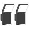 vidaXL Buitenwandlampen 2 st LED gegoten aluminium zwart