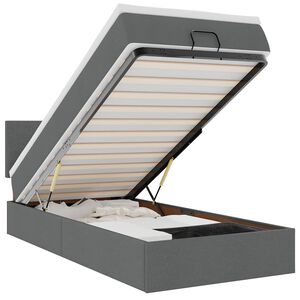 vidaXL Bed poef met matras en LED's stof 80x200 cm donkergrijs