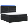 vidaXL LED Boxspring Bed met Matras Zwart 200 x 200 cm Fluweel