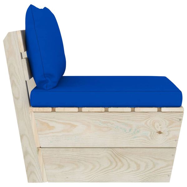 vidaXL Tuinmiddenbank met kussens pallet ge&iuml;mpregneerd vurenhout