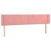 vidaXL Hoofdbord met randen 203x16x78/88 cm fluweel roze