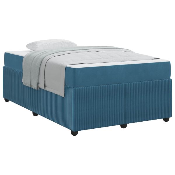 vidaXL Bedframe met matras Blauw 120 x 200 cm Stof