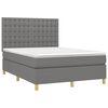 vidaXL Boxspring met matras en LED stof donkergrijs 140x200 cm