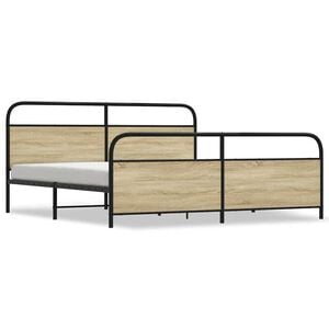 vidaXL Bedframe zonder matras metaal sonoma eikenkleurig 183x213 cm