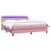 vidaXL Boxspring met matras en LED fluweel roze 180x220 cm