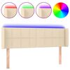 vidaXL Hoofdbord LED 147x16x78/88 cm stof cr&egrave;mekleurig