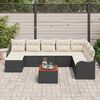 vidaXL Tuin Sofa Set 9 pcs Zwart en wit