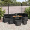 vidaXL Tuin Sofa Set met kussen met opslag met kussen 10 pcs Zwart