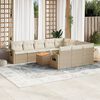 vidaXL 11-delige Tuinset met kussens poly rattan beige