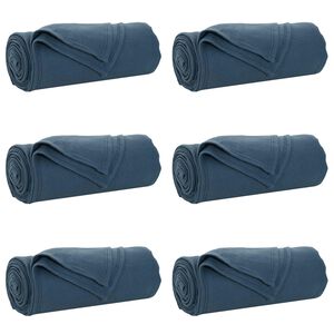 vidaXL Kleden 6 st Marineblauw 240 x 220 cm 4.49 kg Fleece