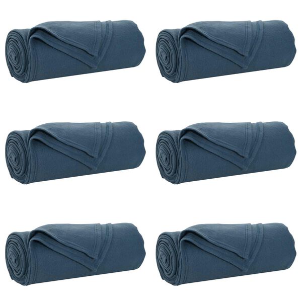 vidaXL Kleden 6 pcs Marineblauw 240 x 220 cm Fleece