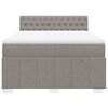 vidaXL Boxspring met matras stof taupe 160x200 cm