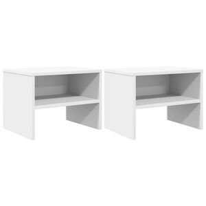 vidaXL Nachtkastjes 2 st 40x30x30 cm bewerkt hout wit