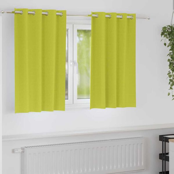 vidaXL Zwart-out Gordijnen met Ringen 2 pcs Groen 140 x 140 cm