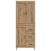 vidaXL Hoge kast met lade 2 pcs Artisan Eiken Bewerkt hout