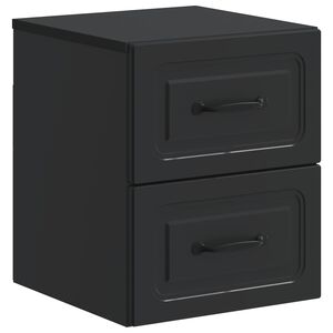 vidaXL Wandbeugel Bedkast Zwart 34,5 x 33 x 40 cm Bewerkt hout
