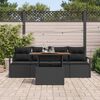 vidaXL Tuin Sofa Set met opslag 5 pcs Zwart Poly riet