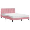 vidaXL Bed met matras "Hanko" fluweel roze 120x200 cm