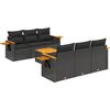 vidaXL Patio Sofa Set 6-zits Black
