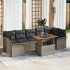 vidaXL Tuin Sofa Set met opslag 8 pcs Grijs Poly riet