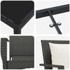 vidaXL Tuin eettafelset met kussen 5 pcs Zwart poly rattan