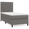 vidaXL Boxspring met matras kunstleer grijs 100x200 cm