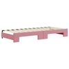 vidaXL Slaapbank met onderschuifbed 90x200 cm fluweel roze