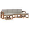 vidaXL Buiten bankenset met kussen 6 pcs Natuurlijk en Lichtgrijs