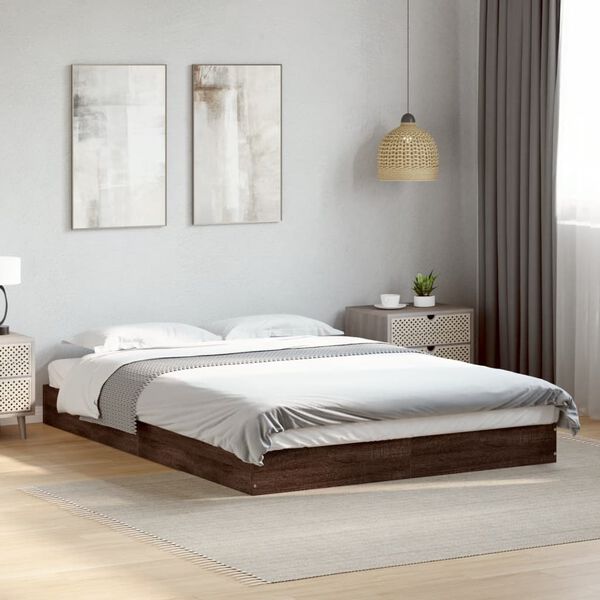 vidaXL Bedframe zonder matras bewerkt hout bruin eikenkleur 120x200 cm