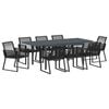 vidaXL Tuin eettafelset 9 st Zwart poly rattan
