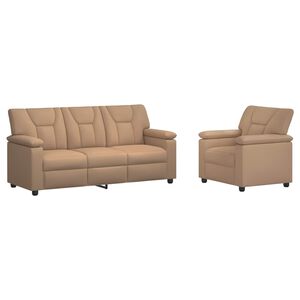 vidaXL Bankstel 2 pcs Cappuccino Kunstleer