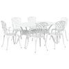vidaXL Tuin eettafelset 7 pcs Wit Aluminium