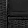 vidaXL Tuinbank met kussens 2-zits zwart poly rattan