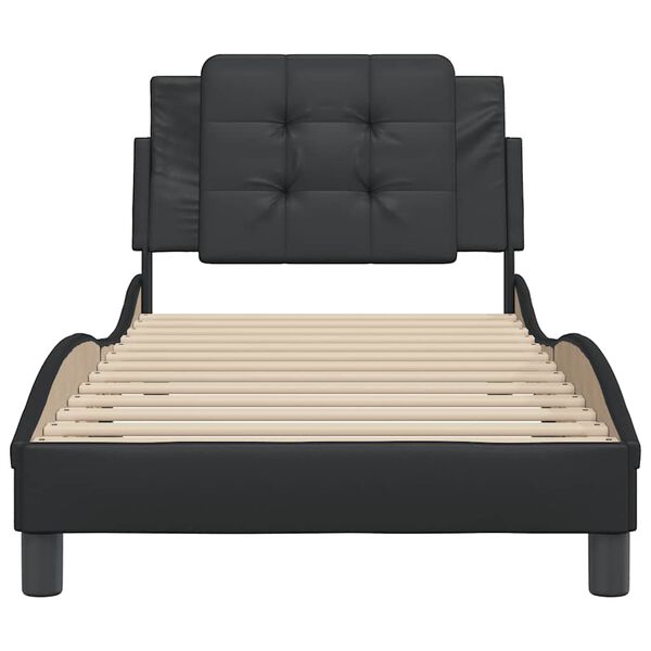 vidaXL Bedframe zonder matras "Zadar" kunstleer zwart 80x200 cm