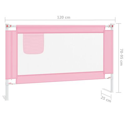 vidaXL Bedhekje peuter 120x25 cm stof roze