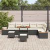 vidaXL Tuin Sofa Set met kussen met opslag Zwart Poly riet