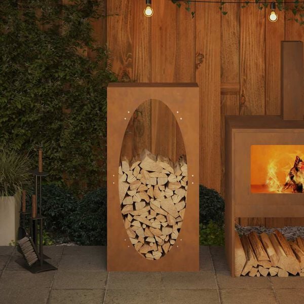 vidaXL Brandhoutrek 50x23x100 cm weervast staal