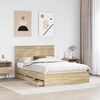 vidaXL Bedframe met lade Sonoma Eiken 140 x 190 cm Ingenieurshout