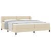 vidaXL Boxspringbed met hoofdeinde Cr&egrave;me 200 x 200 cm Stof