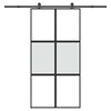 vidaXL Schuifdeur met beslag 102,5x205 cm gehard glas en aluminium