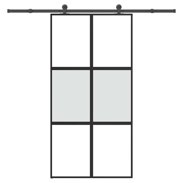 vidaXL Schuifdeur met beslag 102,5x205 cm gehard glas en aluminium