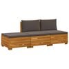 vidaXL Buiten bankenset met kussen 3 Stuk Bruin Massief Acaciahout