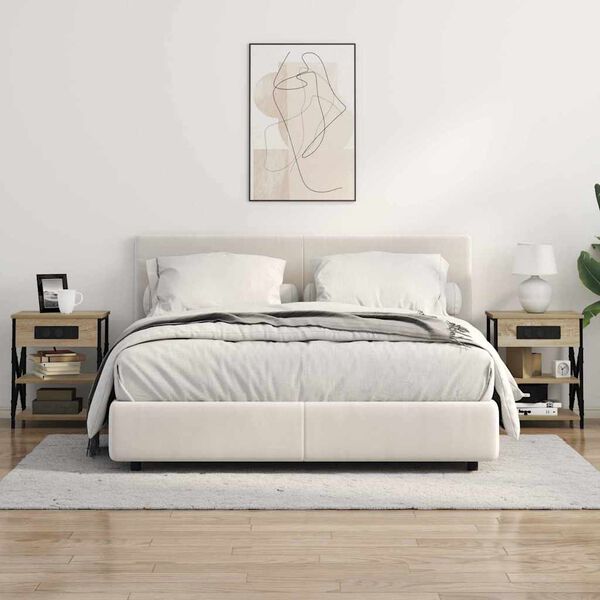 vidaXL Nachtkastje met plank Sonoma Eiken 41 x 31 x 51 cm Bewerkt hout