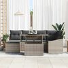 vidaXL Tuin Sofa Set 7 pcs Grijs Poly rattan en gepoedercoat staal