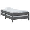 vidaXL Bed stapelbaar 75x190 cm massief grenenhout grijs