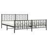 vidaXL Bedframe met hoofd- en voeteneinde metaal zwart 193x203 cm